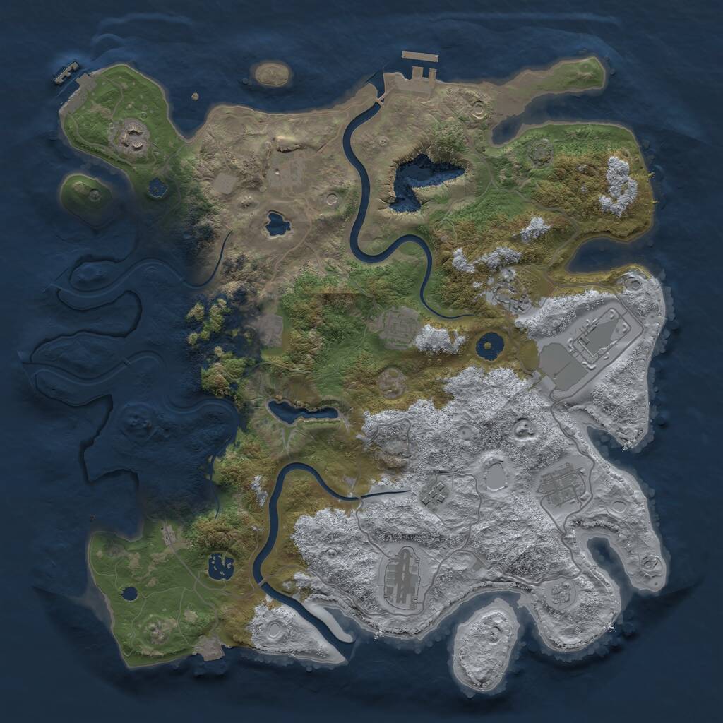 Rust Map: Procedural Map, Size: 4000, Seed: 1482385407, 16 Monuments