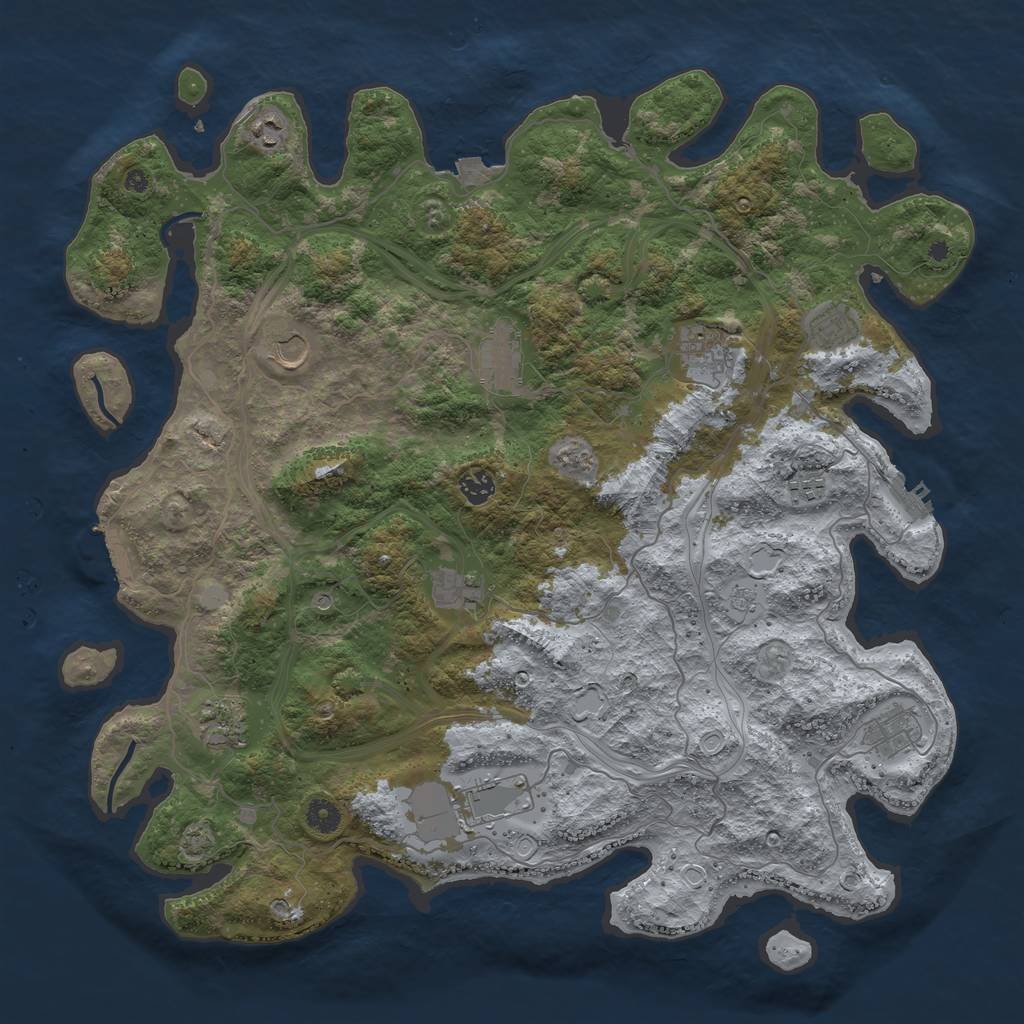 Rust Map: Procedural Map, Size: 4500, Seed: 573632014, 19 Monuments