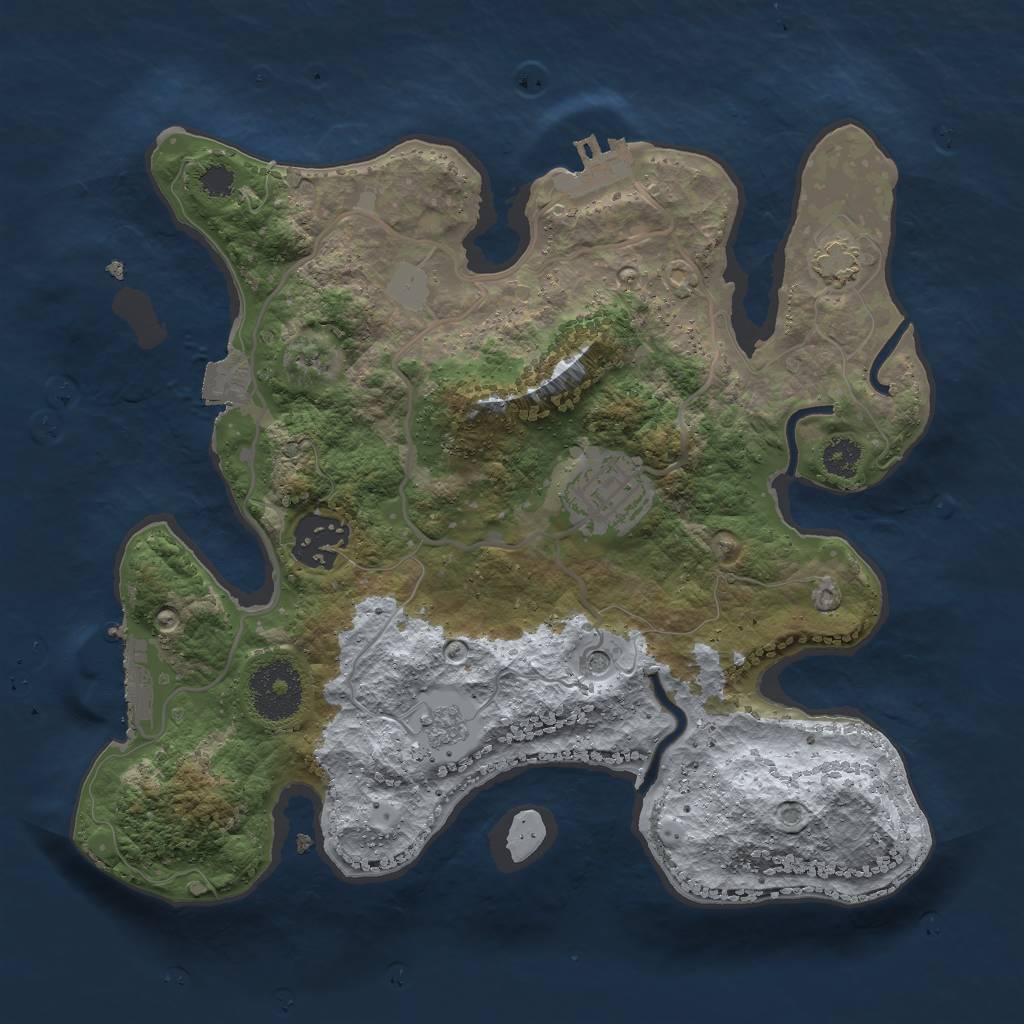 Rust Map: Procedural Map, Size: 2750, Seed: 1774534215, 10 Monuments