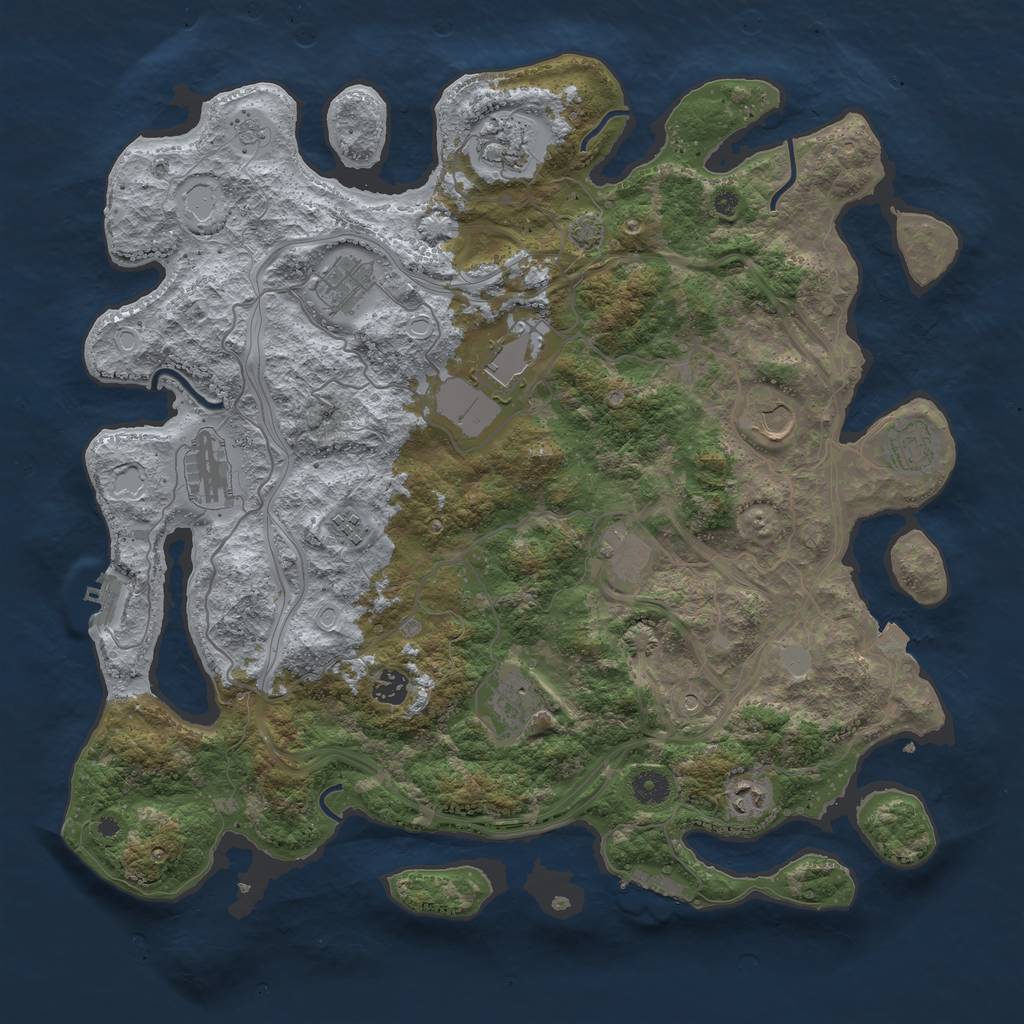 Rust Map: Procedural Map, Size: 4300, Seed: 72742453, 19 Monuments