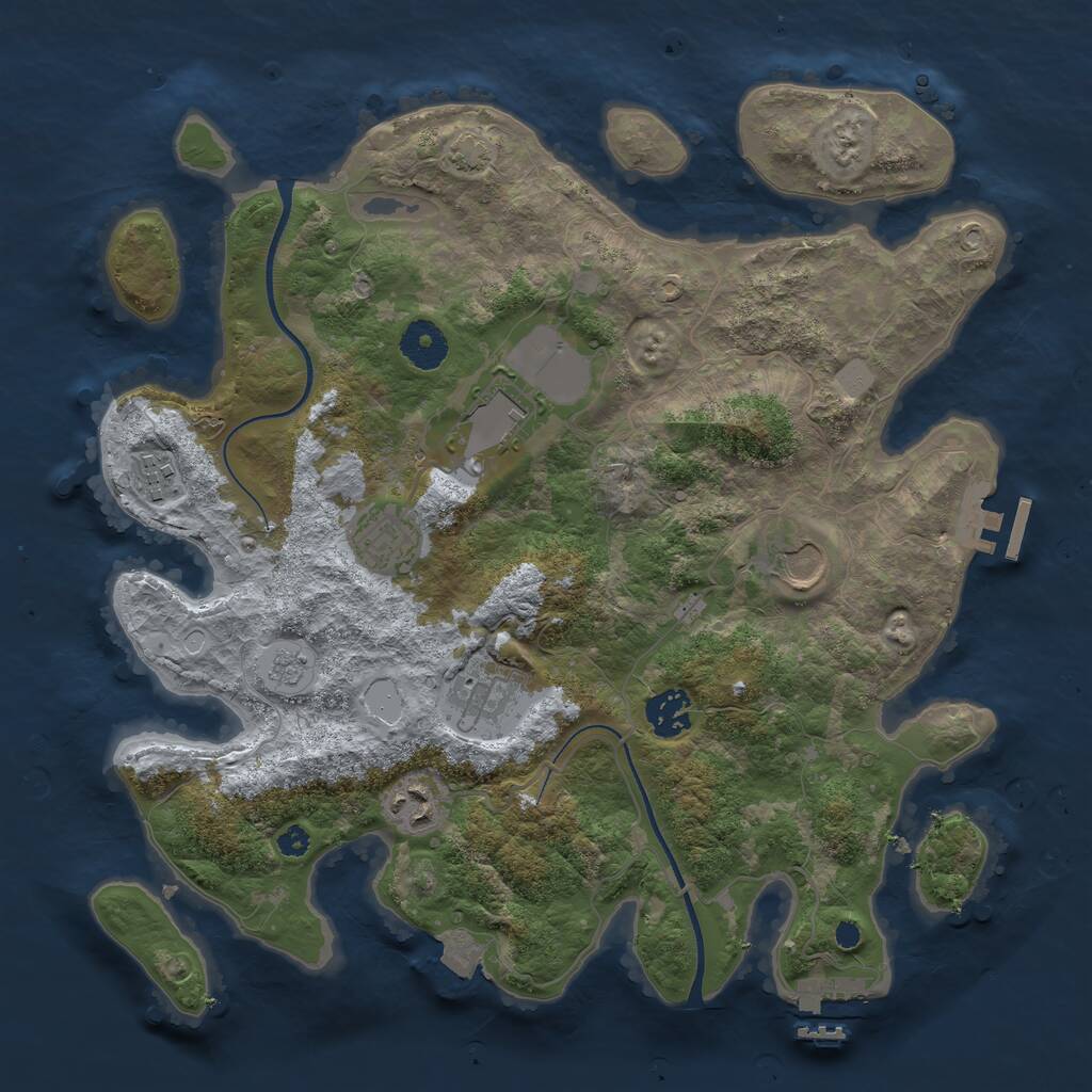 Rust Map: Procedural Map, Size: 3500, Seed: 1592172818, 12 Monuments