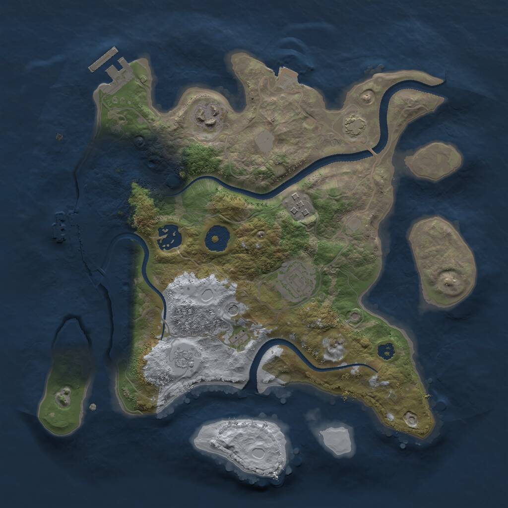 Rust Map: Procedural Map, Size: 3000, Seed: 1658896641, 10 Monuments