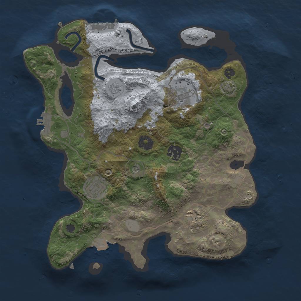 Rust Map: Procedural Map, Size: 3000, Seed: 2114489172, 12 Monuments