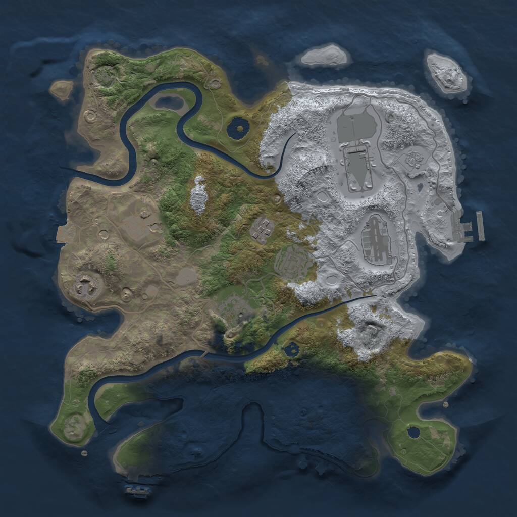 Rust Map: Procedural Map, Size: 3500, Seed: 768320713, 13 Monuments