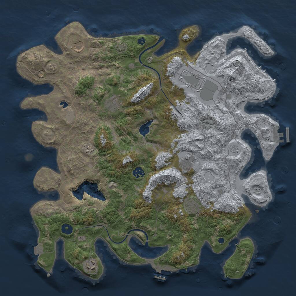 Rust Map: Procedural Map, Size: 4000, Seed: 47193, 14 Monuments