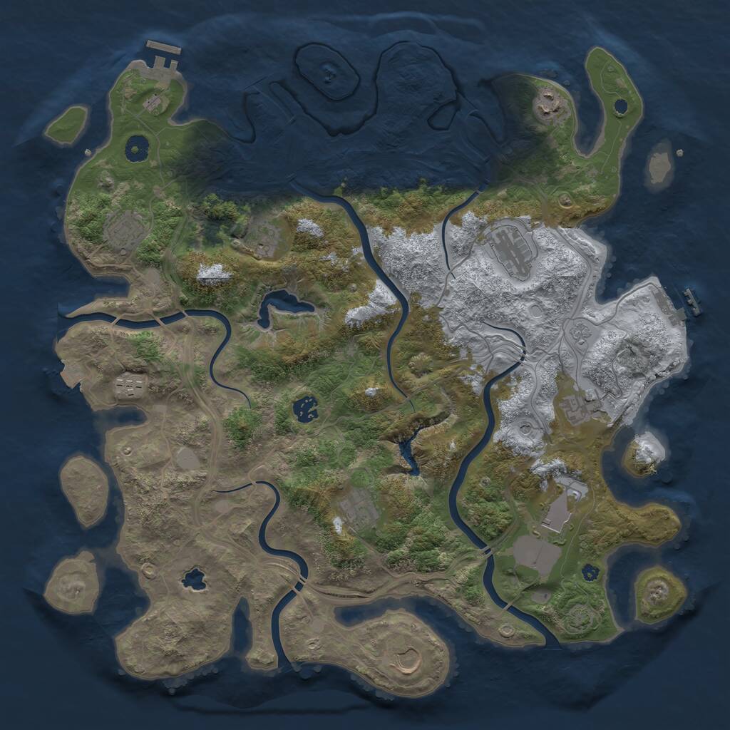 Rust Map: Procedural Map, Size: 4250, Seed: 1846690078, 16 Monuments