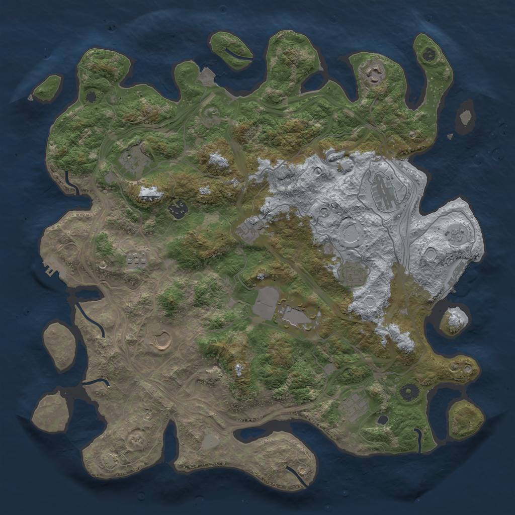 Rust Map: Procedural Map, Size: 4250, Seed: 1846690078, 18 Monuments