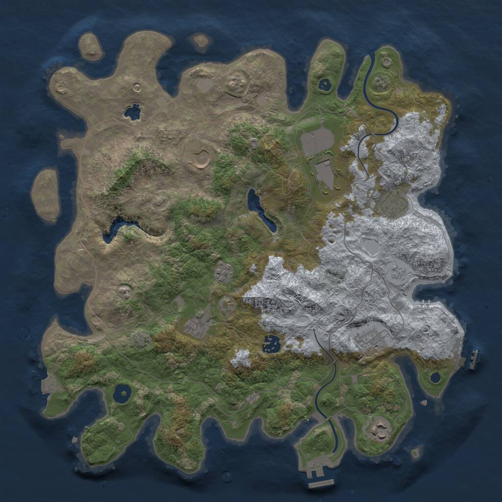 Rust Map: Procedural Map, Size: 4000, Seed: 1685273428, 13 Monuments