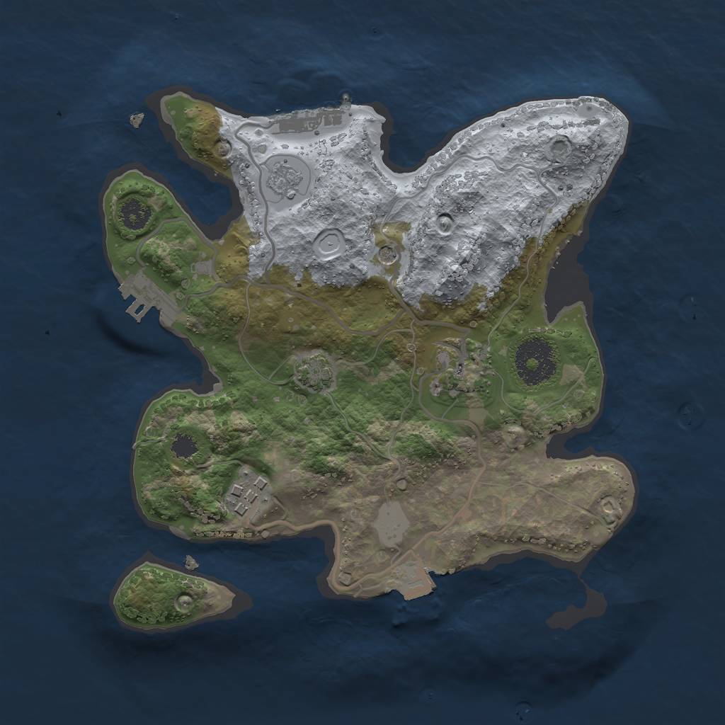 Rust Map: Procedural Map, Size: 2500, Seed: 115980297, 10 Monuments