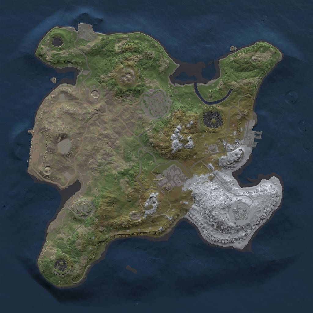 Rust Map: Procedural Map, Size: 2500, Seed: 1781919641, 10 Monuments