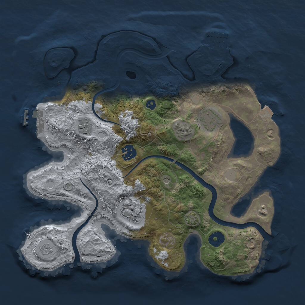 Rust Map: Procedural Map, Size: 3000, Seed: 1907719790, 10 Monuments