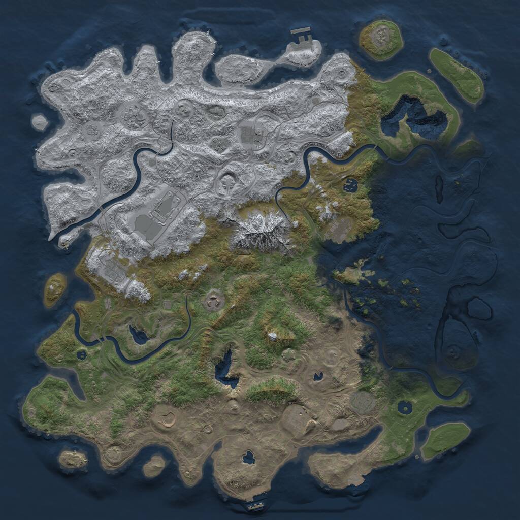 Rust Map: Procedural Map, Size: 5300, Seed: 692000, 17 Monuments