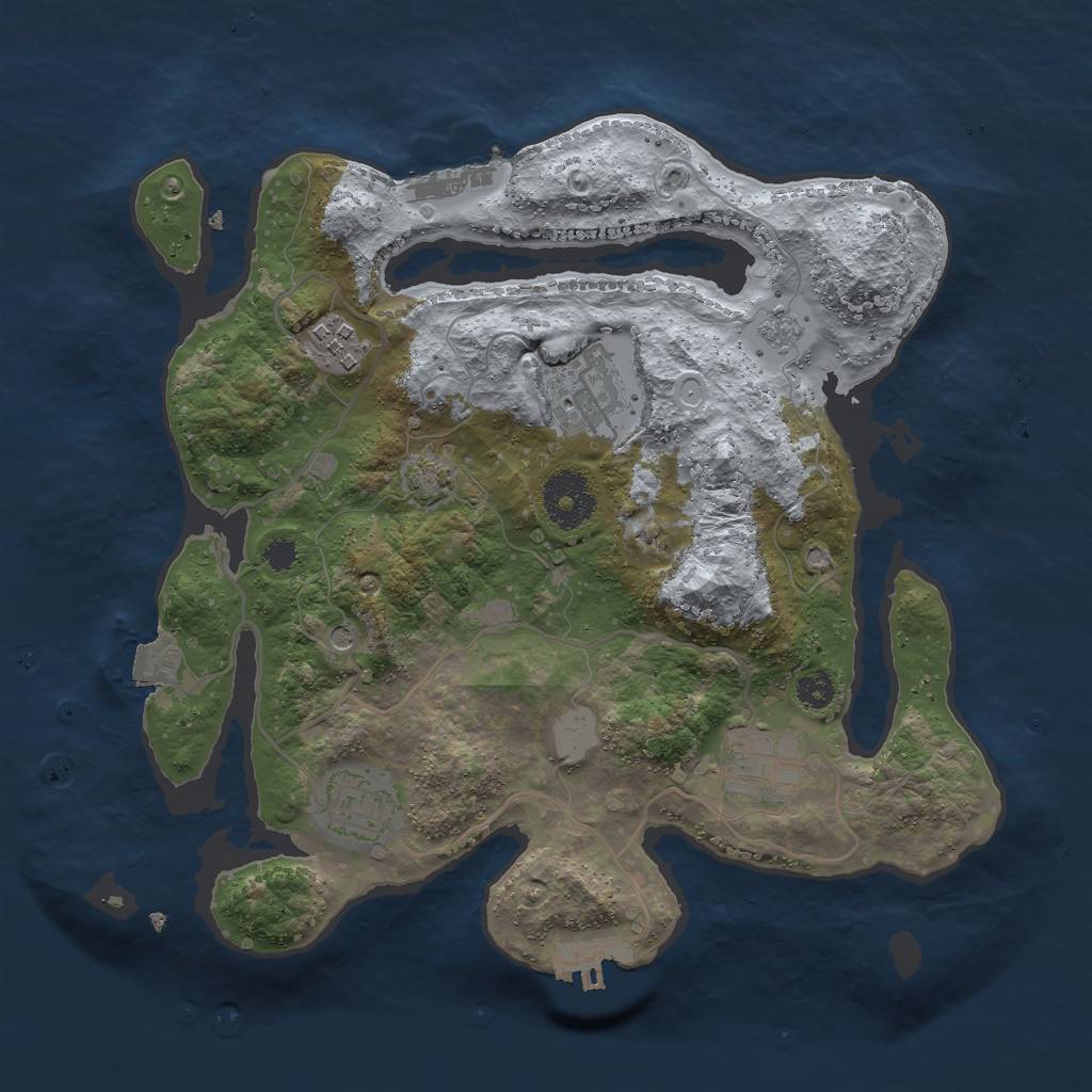 Rust Map: Procedural Map, Size: 3000, Seed: 8640213, 12 Monuments