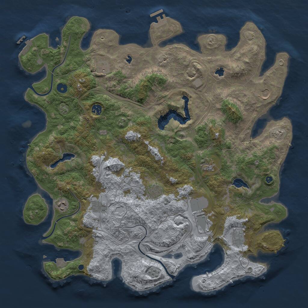 Rust Map: Procedural Map, Size: 4500, Seed: 2028104716, 16 Monuments