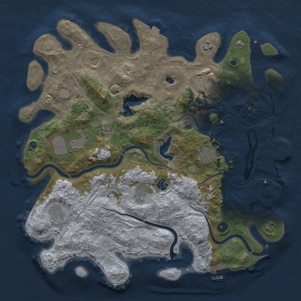 Rust Map: Procedural Map, Size: 4250, Seed: 472982866, 16 Monuments
