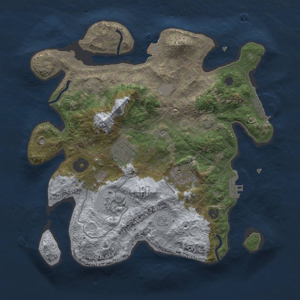 Rust Map: Procedural Map, Size: 3000, Seed: 85285321, 11 Monuments