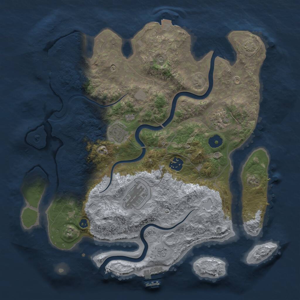 Rust Map: Procedural Map, Size: 3400, Seed: 23042592, 10 Monuments