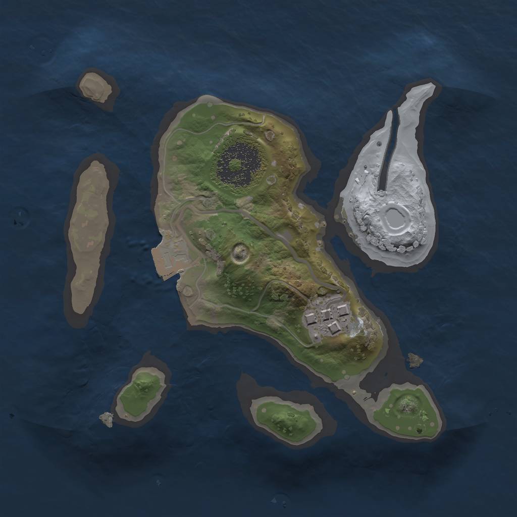 Rust Map: Procedural Map, Size: 1763, Seed: 5580, 4 Monuments