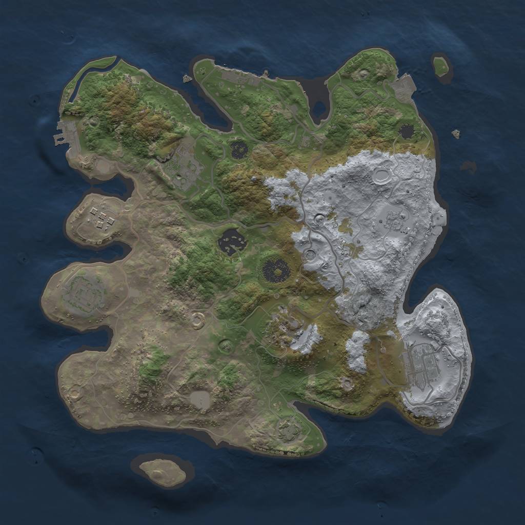 Rust Map: Procedural Map, Size: 3000, Seed: 1375982659, 14 Monuments