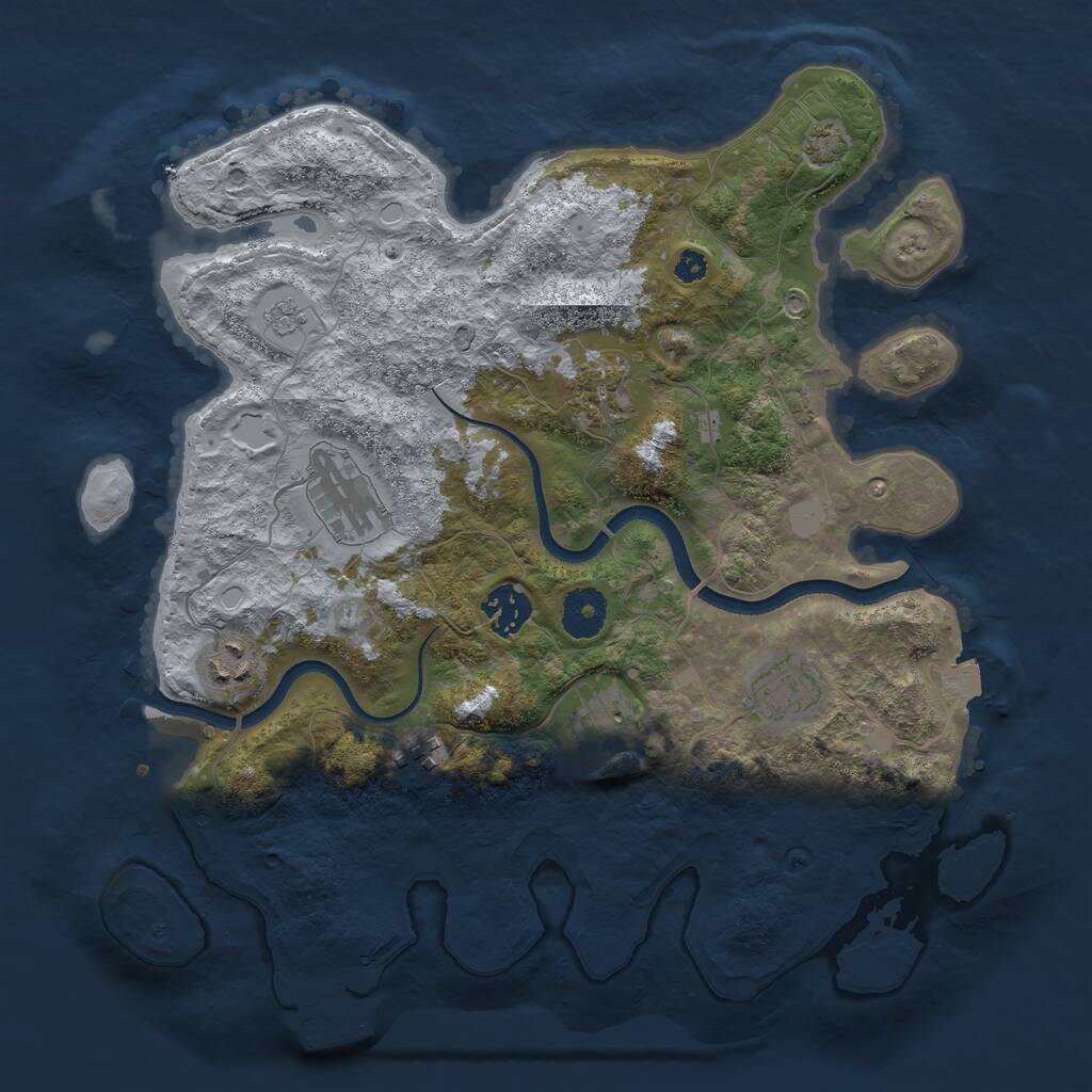 Rust Map: Procedural Map, Size: 3400, Seed: 990071279, 11 Monuments
