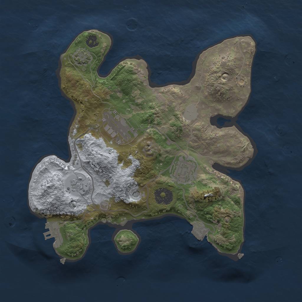 Rust Map: Procedural Map, Size: 2500, Seed: 706608279, 9 Monuments