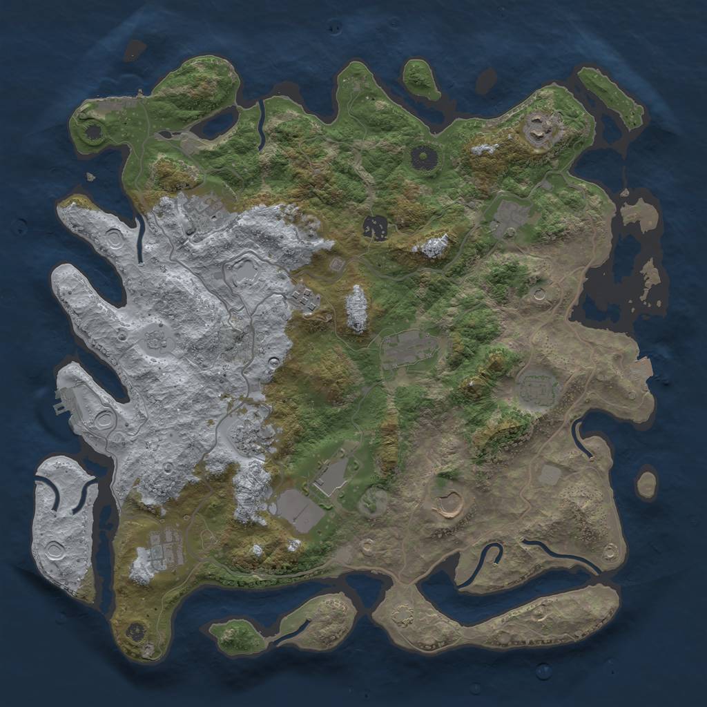 Rust Map: Procedural Map, Size: 4000, Seed: 26726499, 19 Monuments