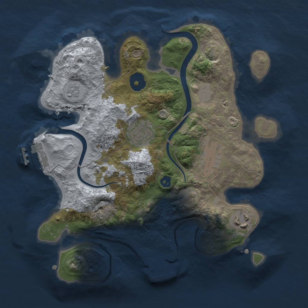 Rust Map: Procedural Map, Size: 2679, Seed: 32584, 8 Monuments