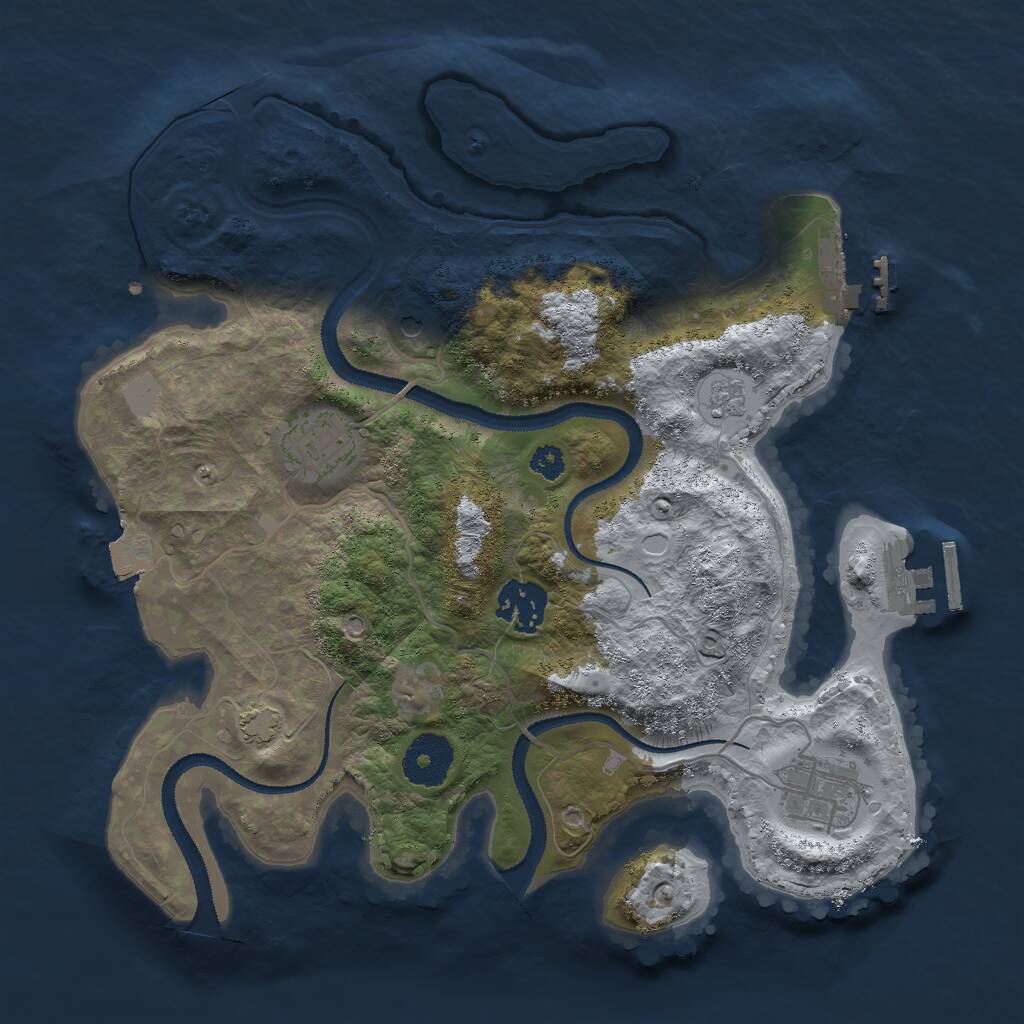 Rust Map: Procedural Map, Size: 3000, Seed: 6513, 9 Monuments
