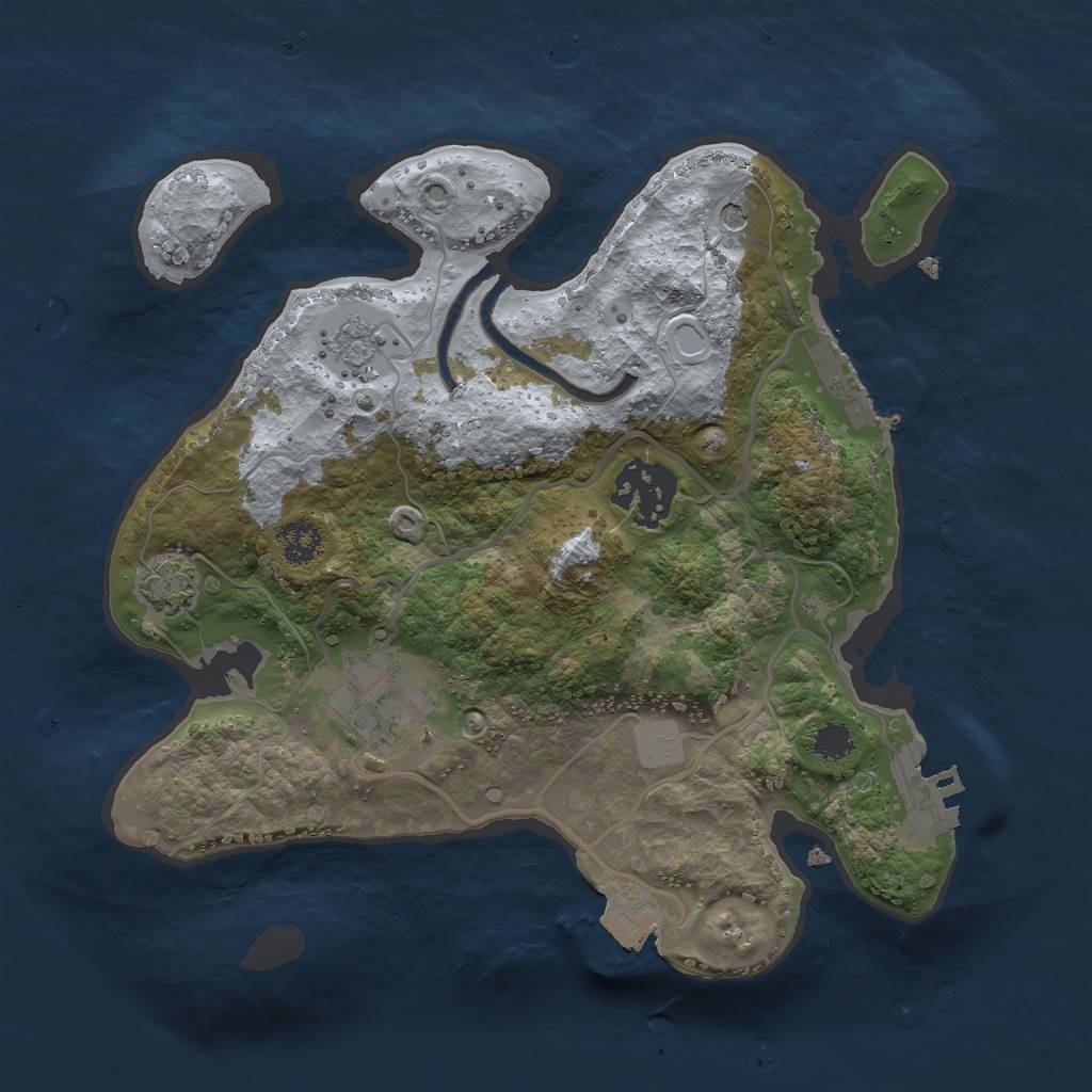 Rust Map: Procedural Map, Size: 2500, Seed: 1794699866, 10 Monuments