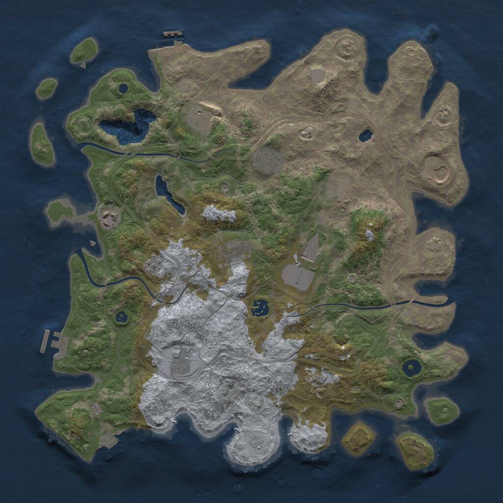 Rust Map: Procedural Map, Size: 4250, Seed: 1258670117, 17 Monuments