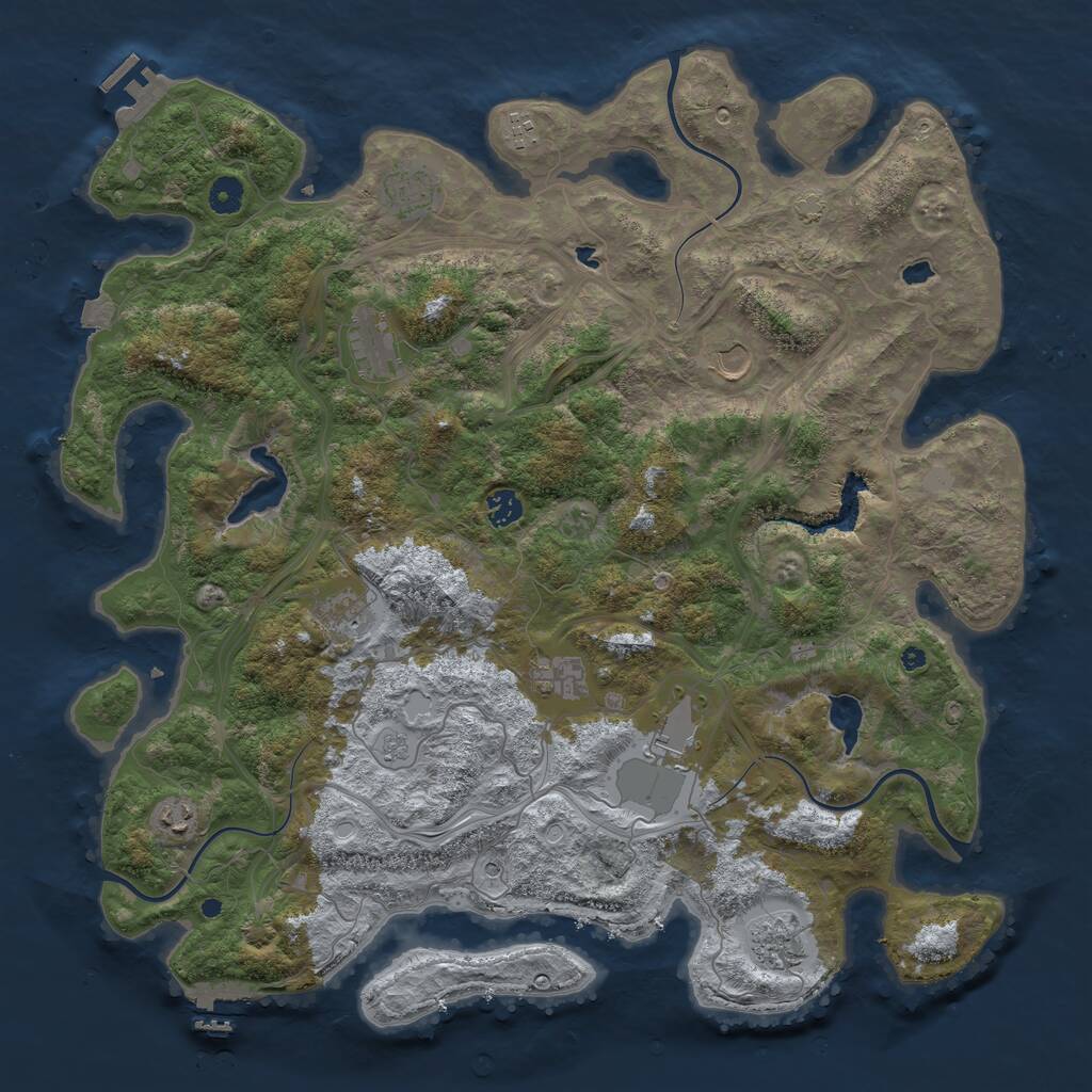 Rust Map: Procedural Map, Size: 4500, Seed: 7294385, 16 Monuments