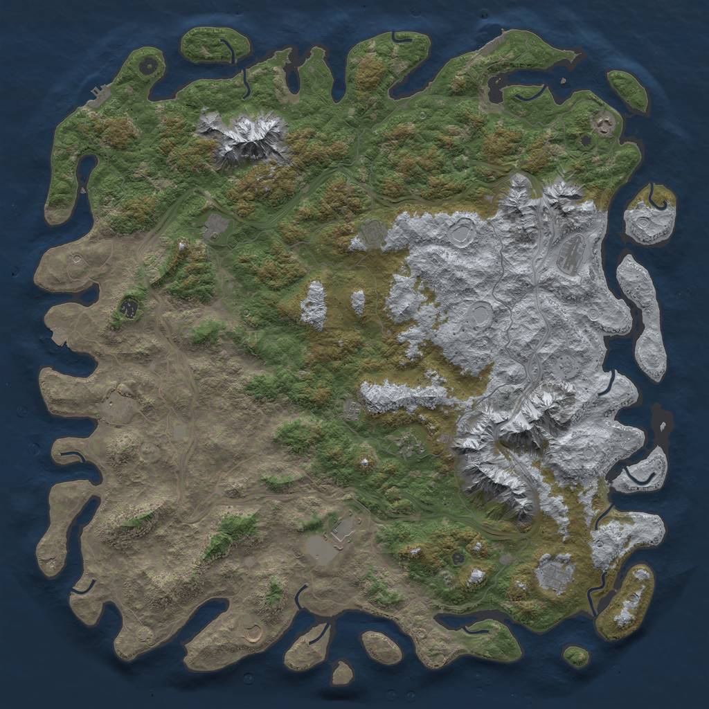Rust Map: Procedural Map, Size: 6000, Seed: 1888, 19 Monuments