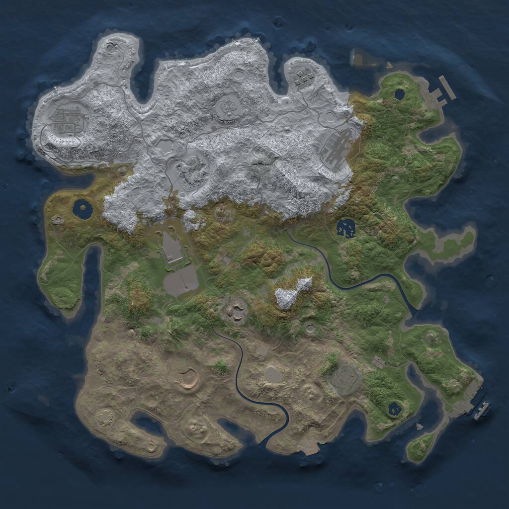 Rust Map: Procedural Map, Size: 3850, Seed: 27926355, 15 Monuments