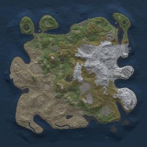 Thumbnail Rust Map: Procedural Map, Size: 3500, Seed: 710998444, 16 Monuments