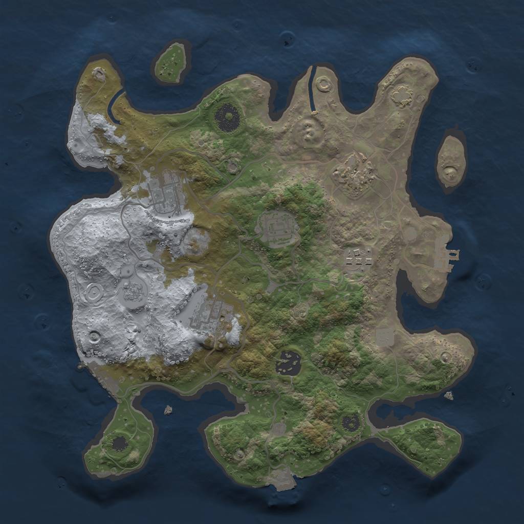 Rust Map: Procedural Map, Size: 3000, Seed: 28349824, 13 Monuments