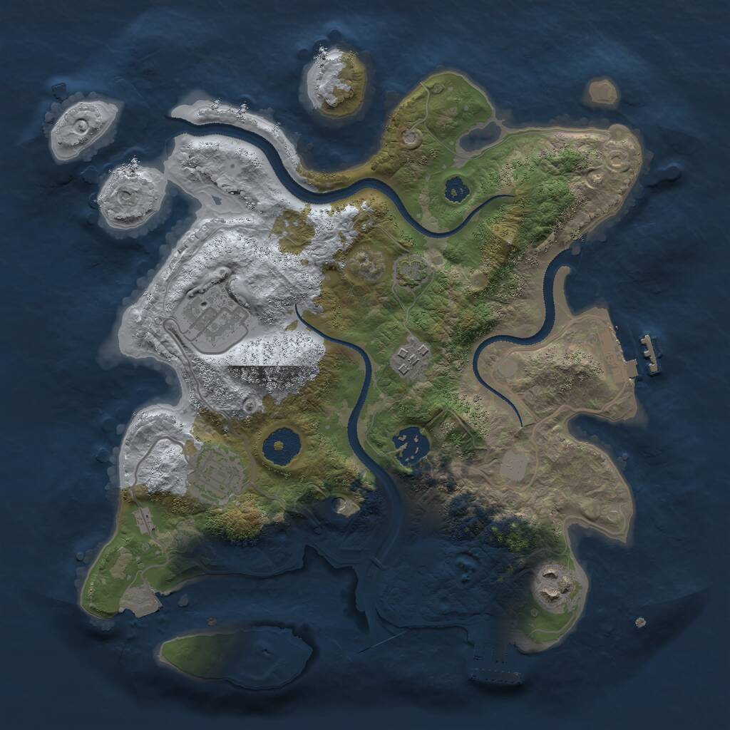 Rust Map: Procedural Map, Size: 3000, Seed: 137023651, 10 Monuments
