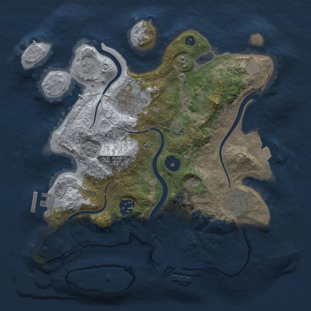 Rust Map: Procedural Map, Size: 3000, Seed: 137023651, 10 Monuments