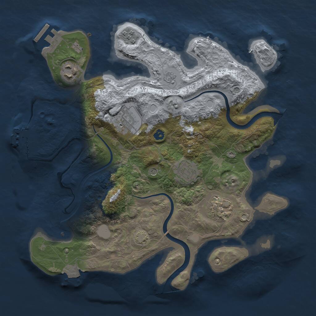 Rust Map: Procedural Map, Size: 3000, Seed: 1198804077, 11 Monuments
