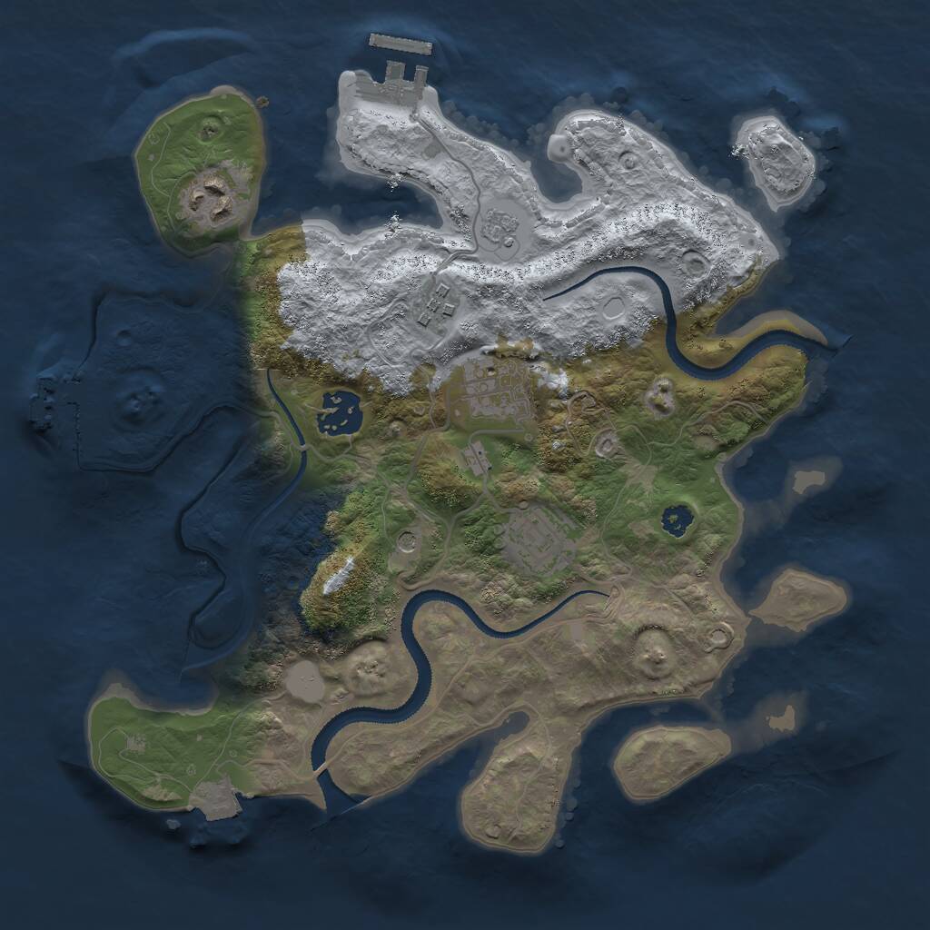 Rust Map: Procedural Map, Size: 3000, Seed: 1198804077, 10 Monuments