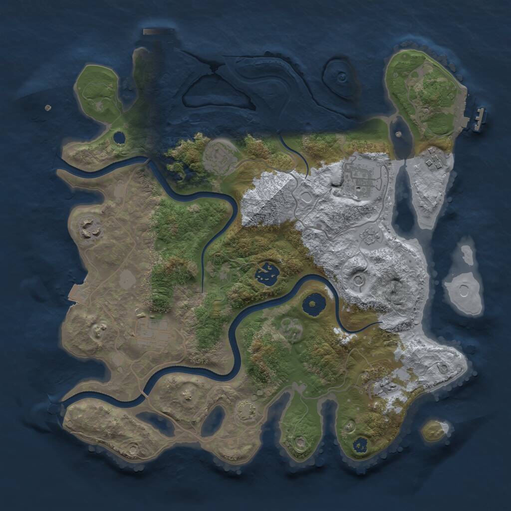 Rust Map: Procedural Map, Size: 3400, Seed: 456564745, 13 Monuments