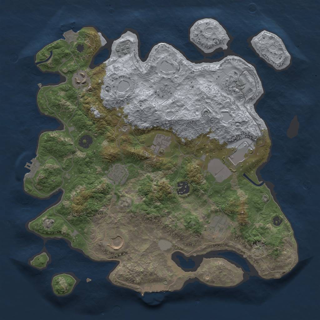 Rust Map: Procedural Map, Size: 3500, Seed: 1560, 17 Monuments