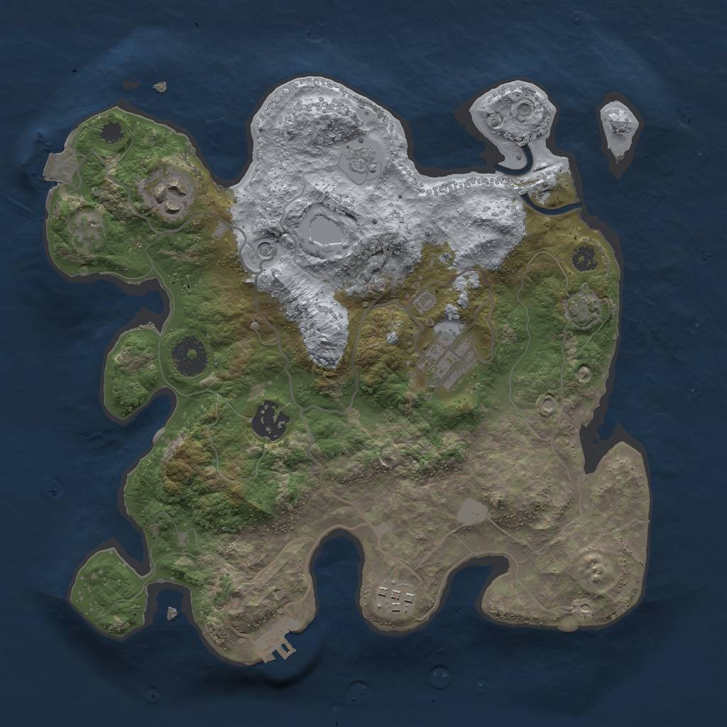 Rust Map: Procedural Map, Size: 2990, Seed: 1, 11 Monuments