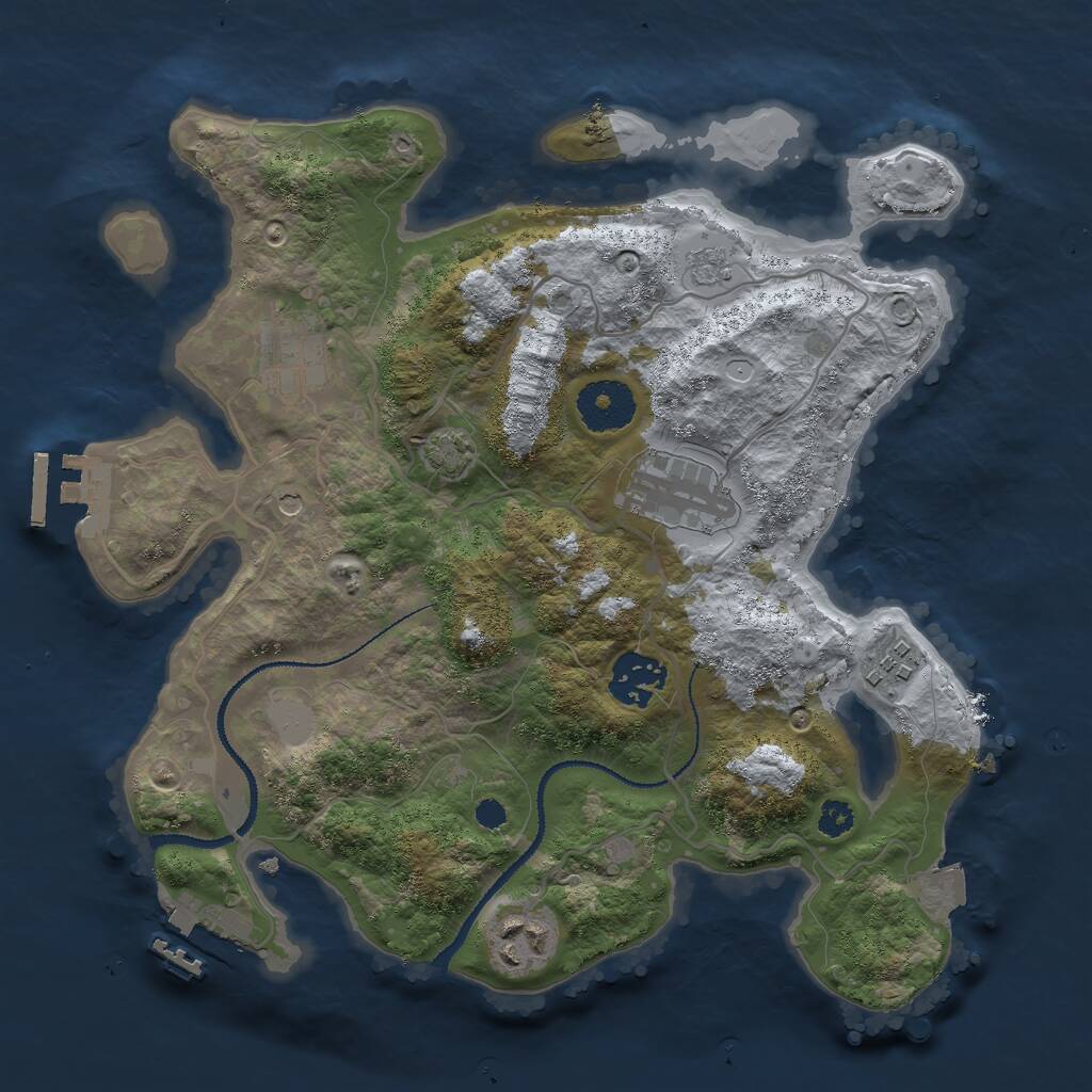 Rust Map: Procedural Map, Size: 3000, Seed: 11784, 11 Monuments