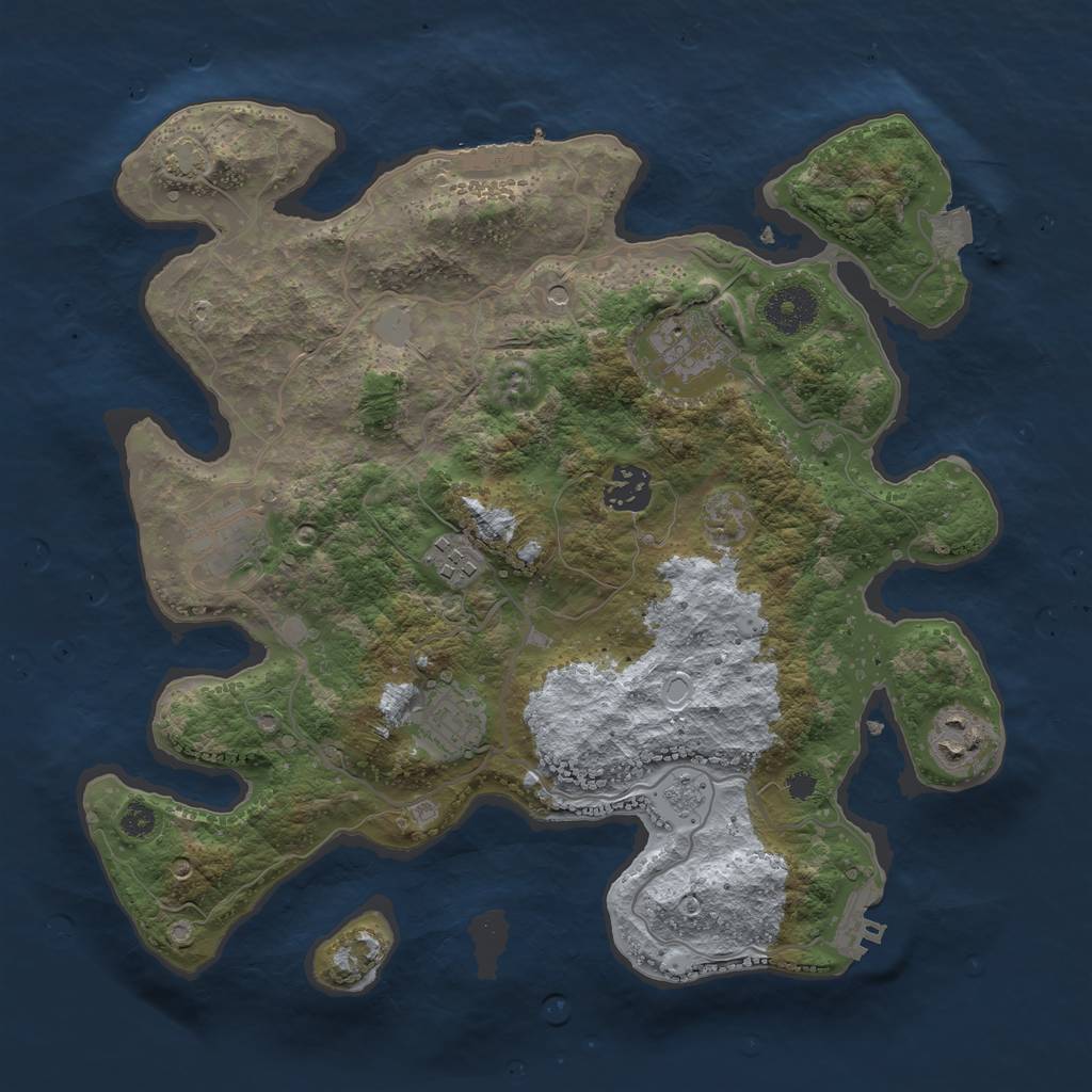 Rust Map: Procedural Map, Size: 3333, Seed: 573631375, 14 Monuments