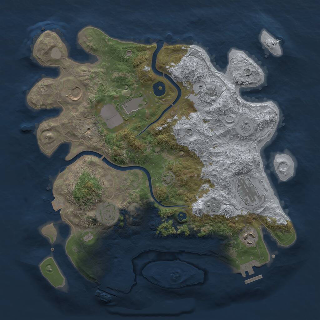 Rust Map: Procedural Map, Size: 3500, Seed: 16126392, 13 Monuments