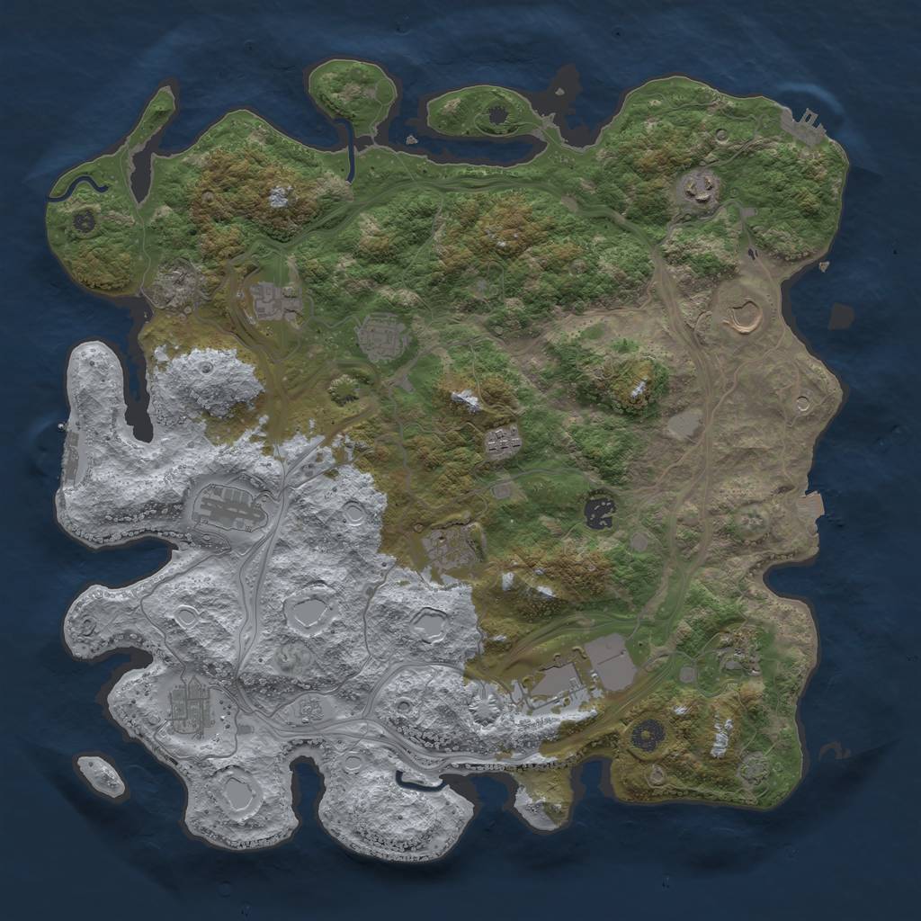 Rust Map: Procedural Map, Size: 4250, Seed: 13734380, 19 Monuments
