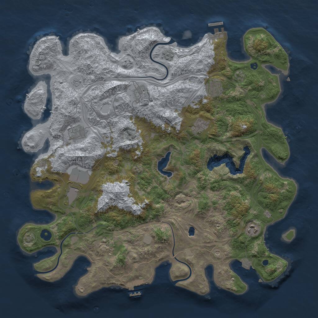 Rust Map: Procedural Map, Size: 4300, Seed: 46721999, 14 Monuments