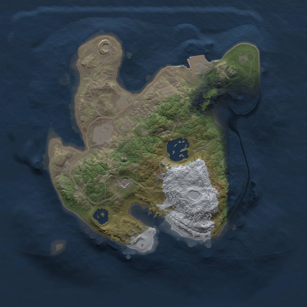 Rust Map: Procedural Map, Size: 2000, Seed: 6731, 3 Monuments