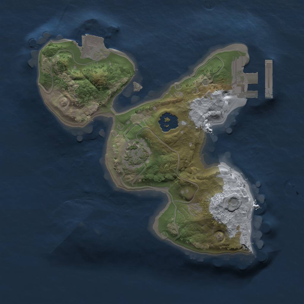 Rust Map: Procedural Map, Size: 1600, Seed: 5555588, 3 Monuments