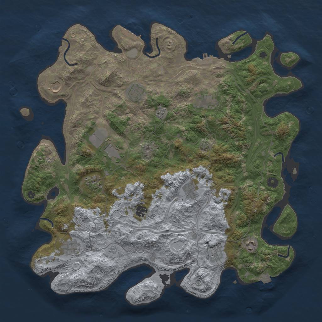 Rust Map: Procedural Map, Size: 4300, Seed: 26433478, 19 Monuments